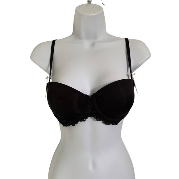 Maidenform Womens Black Lace Detail Multiway Push-Up Bra Size 34B - Picture 2 of 16